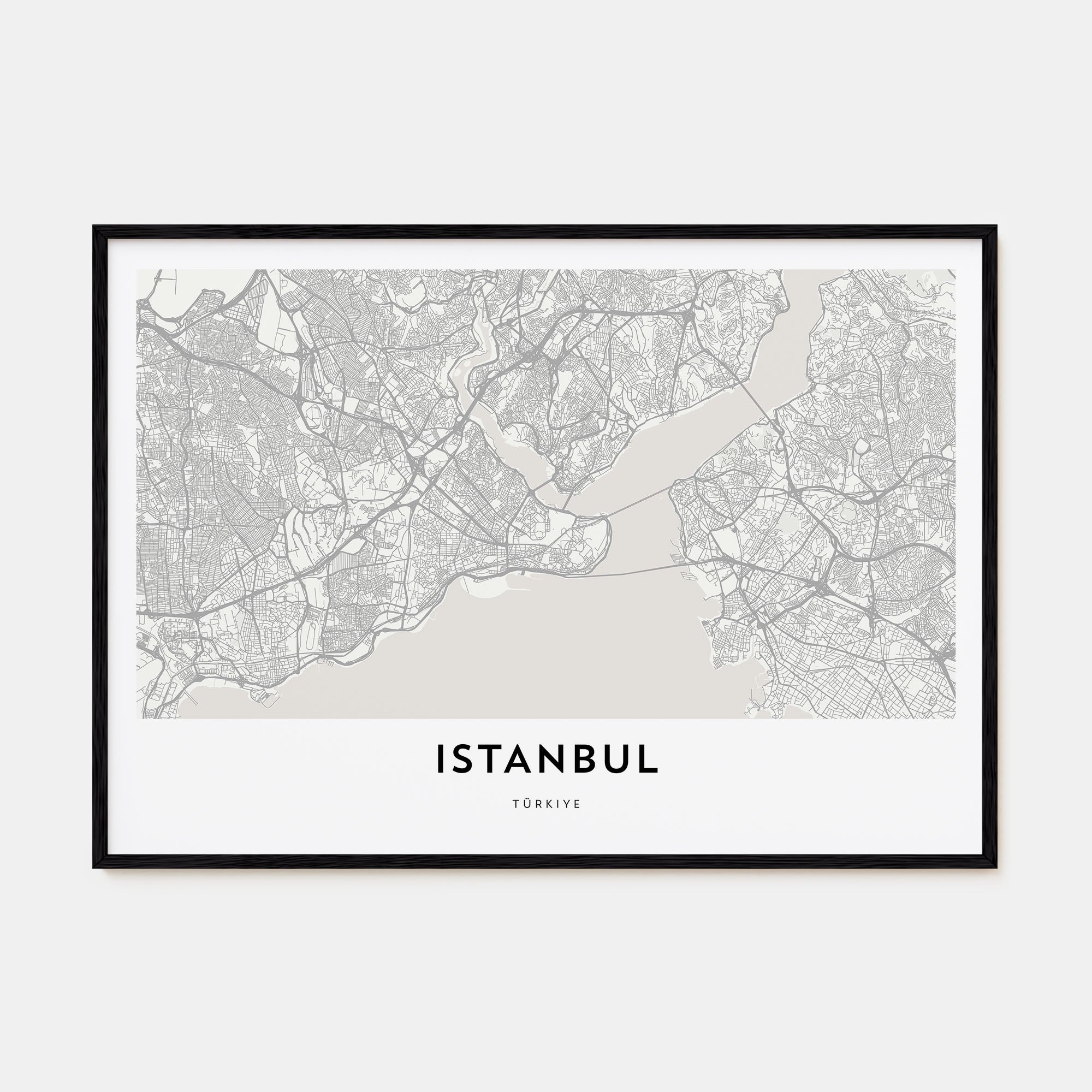 Istanbul Map Landscape Poster