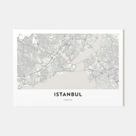 Istanbul Map Landscape Poster