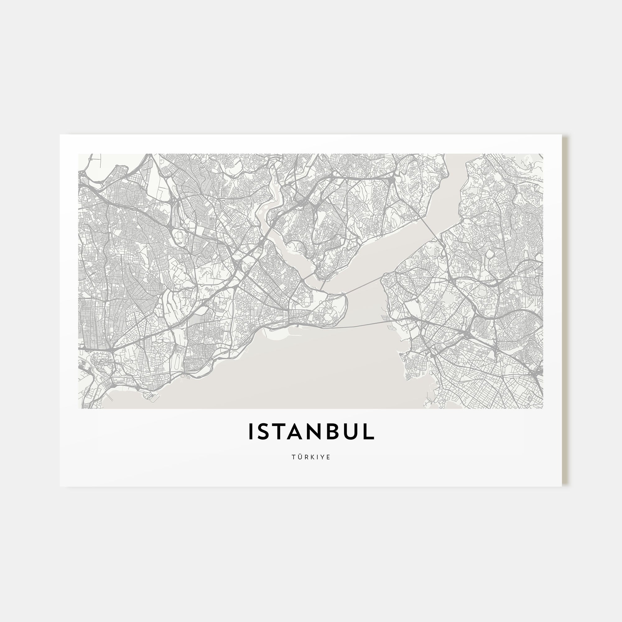 Istanbul Map Landscape Poster