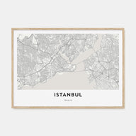 Istanbul Map Landscape Poster
