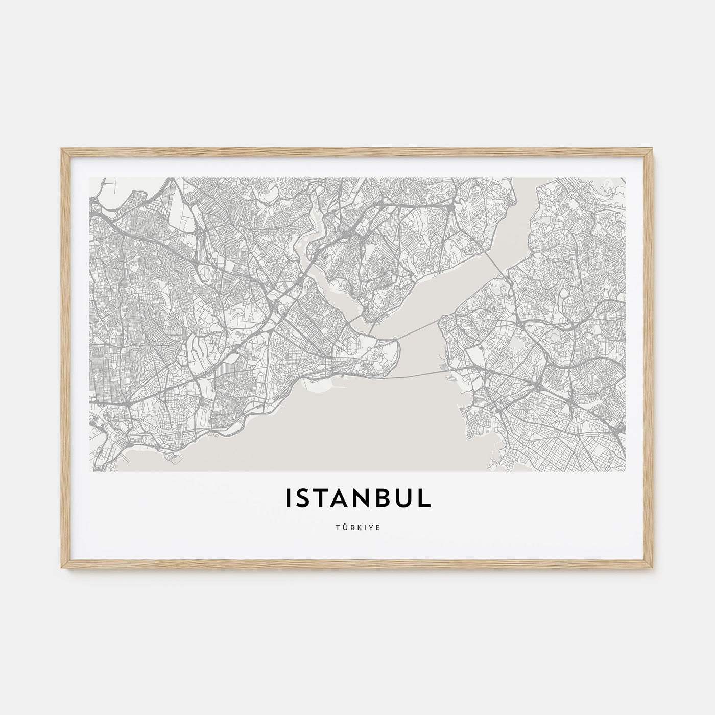 Istanbul Map Landscape Poster
