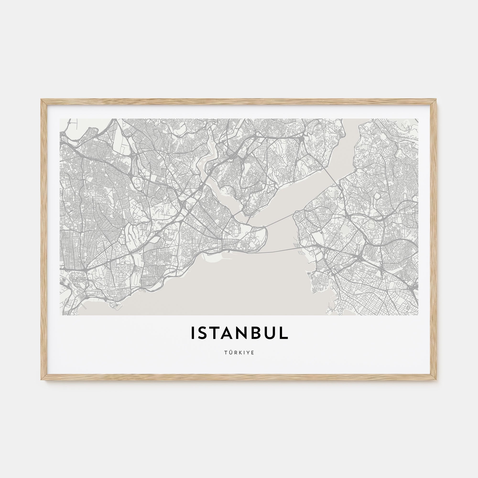 Istanbul Map Landscape Poster