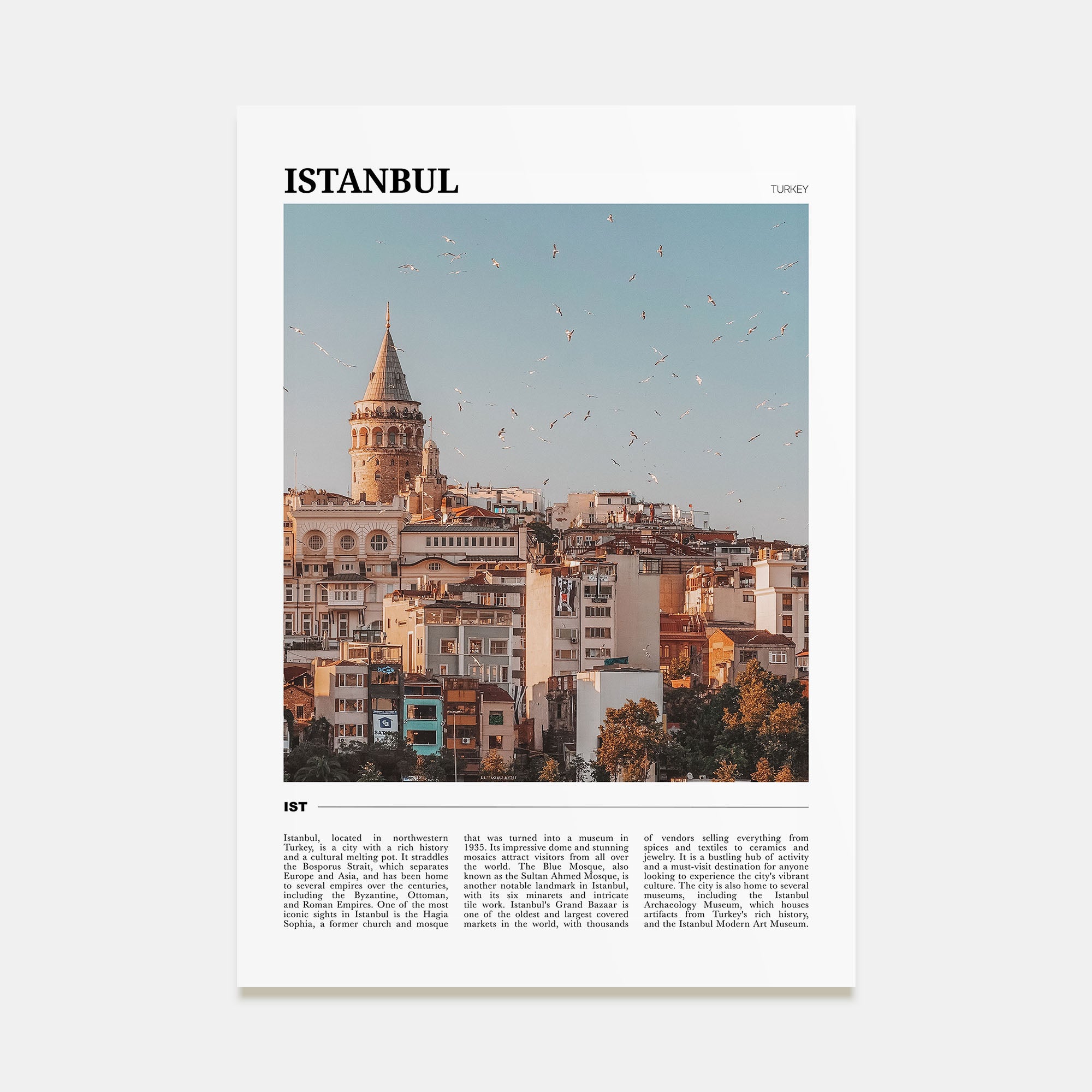 Istanbul Travel Color Poster