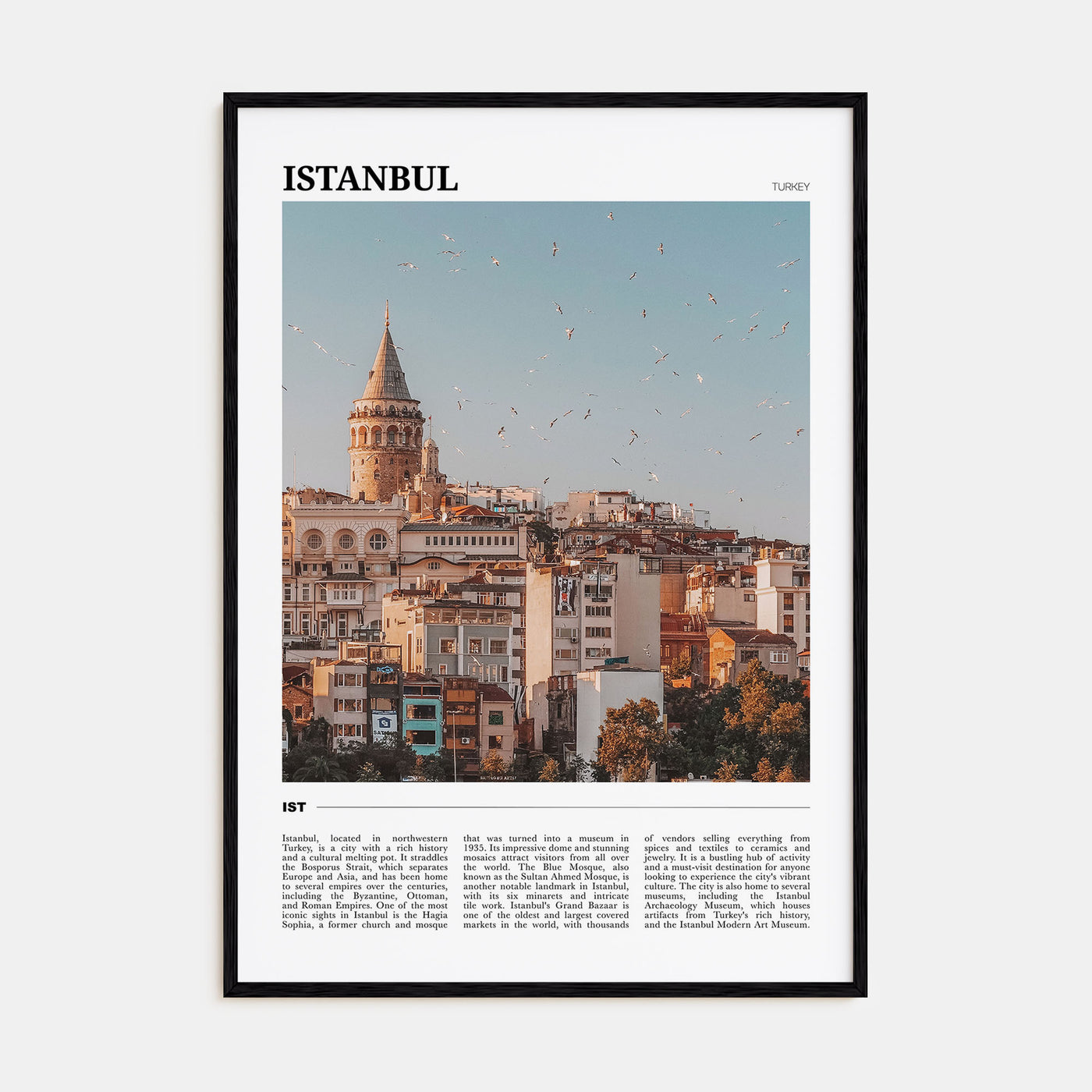 Istanbul Travel Color Poster