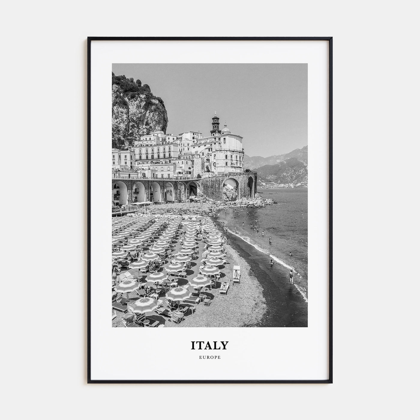 Italy Portrait B&W No 1 Poster