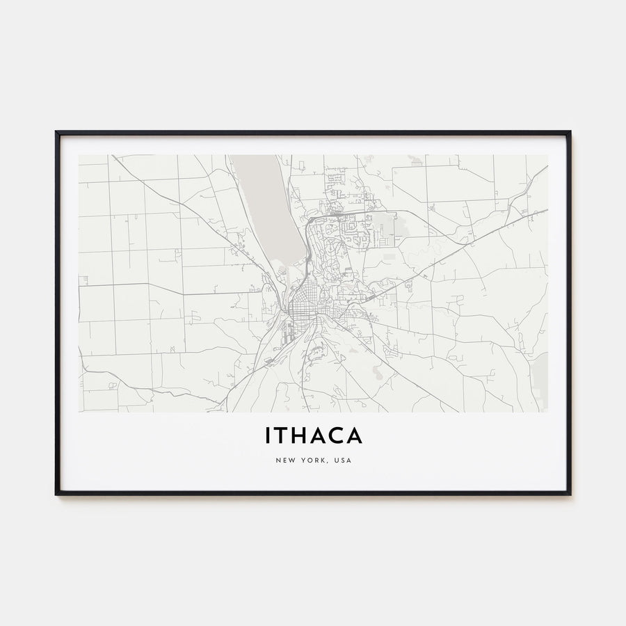Ithaca Map Landscape Poster