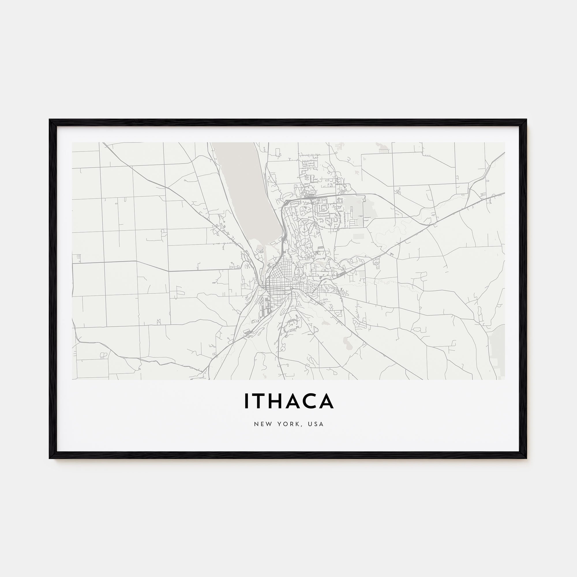 Ithaca Map Landscape Poster