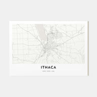 Ithaca Map Landscape Poster