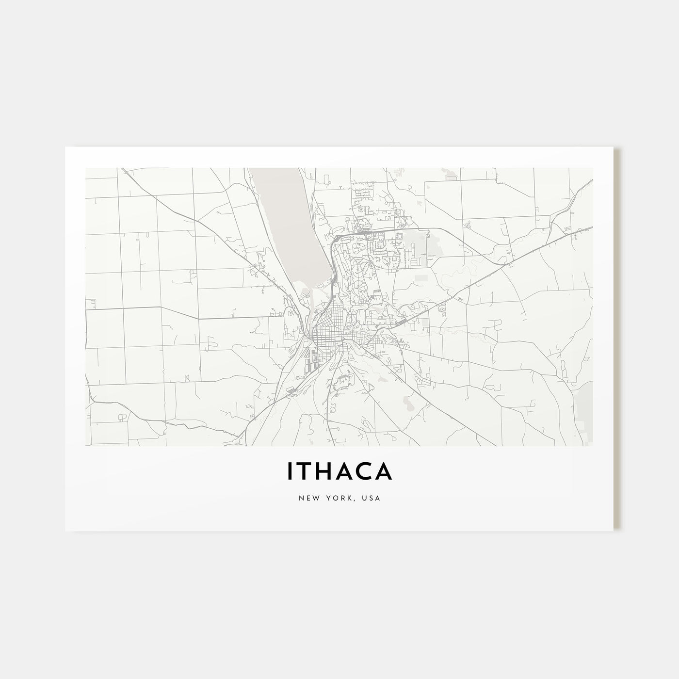 Ithaca Map Landscape Poster