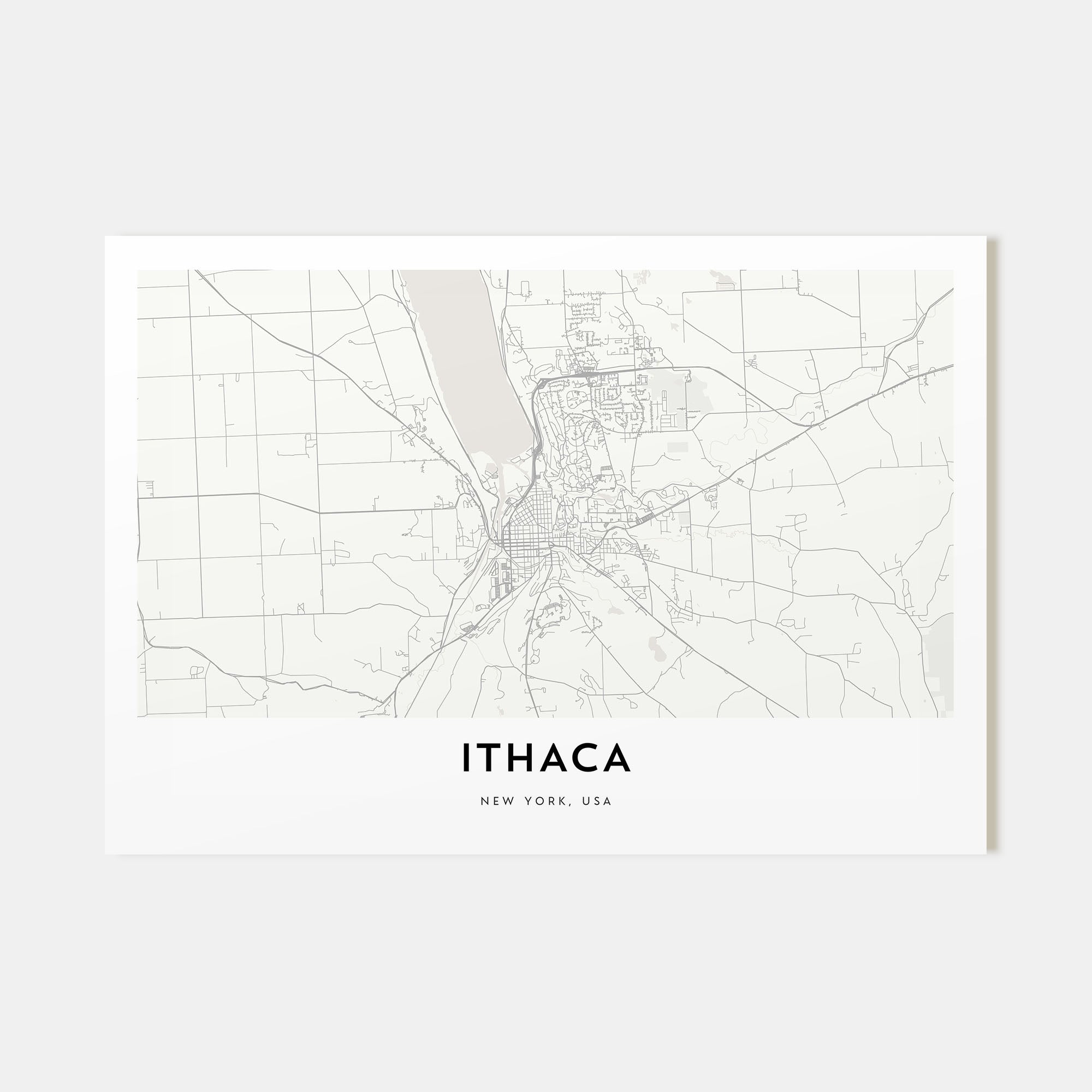 Ithaca Map Landscape Poster