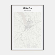 Ithaca Map Portrait Poster