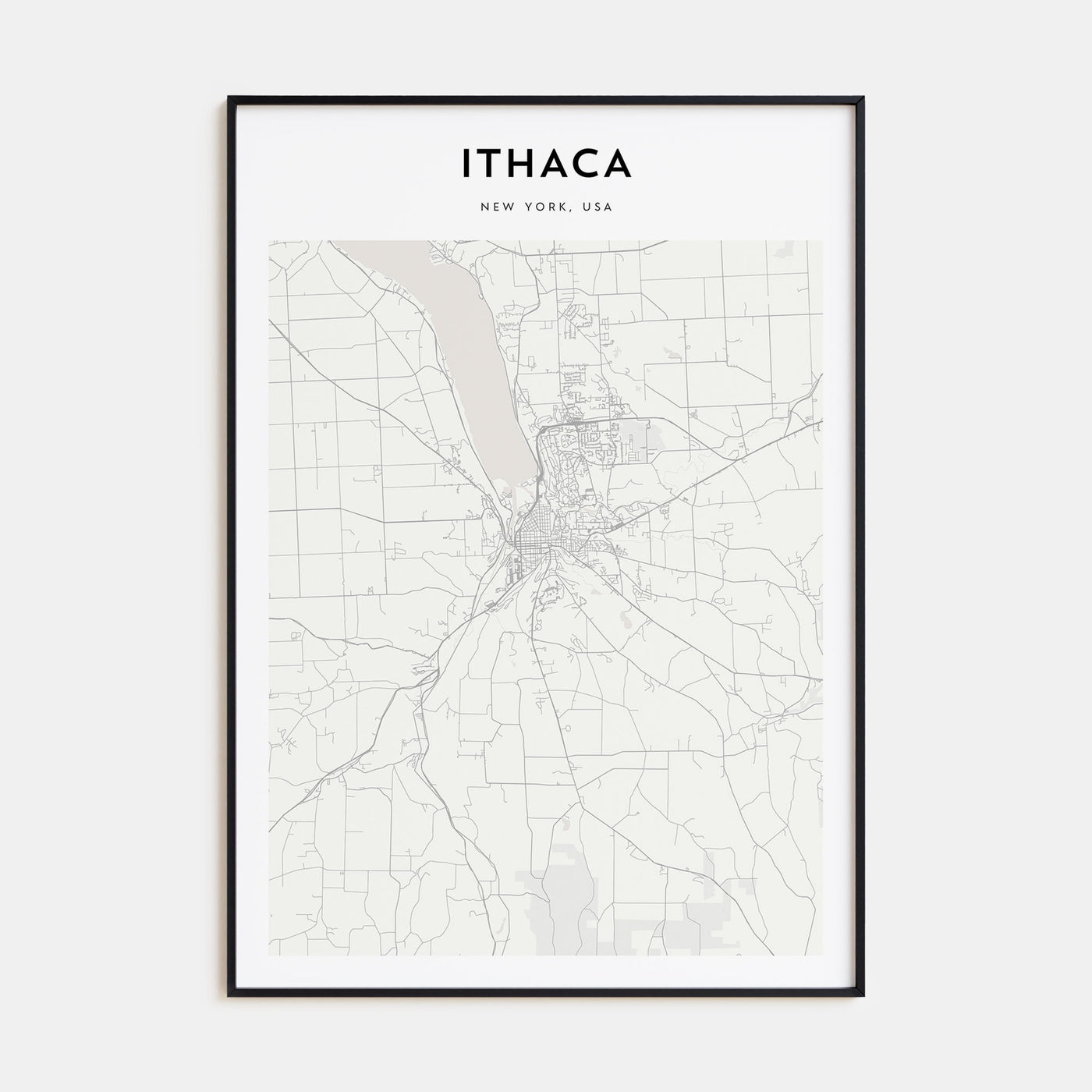 Ithaca Map Portrait Poster