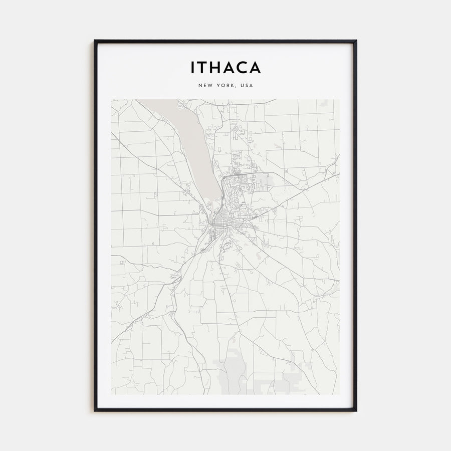 Ithaca Map Portrait Poster
