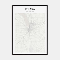Ithaca Map Portrait Poster