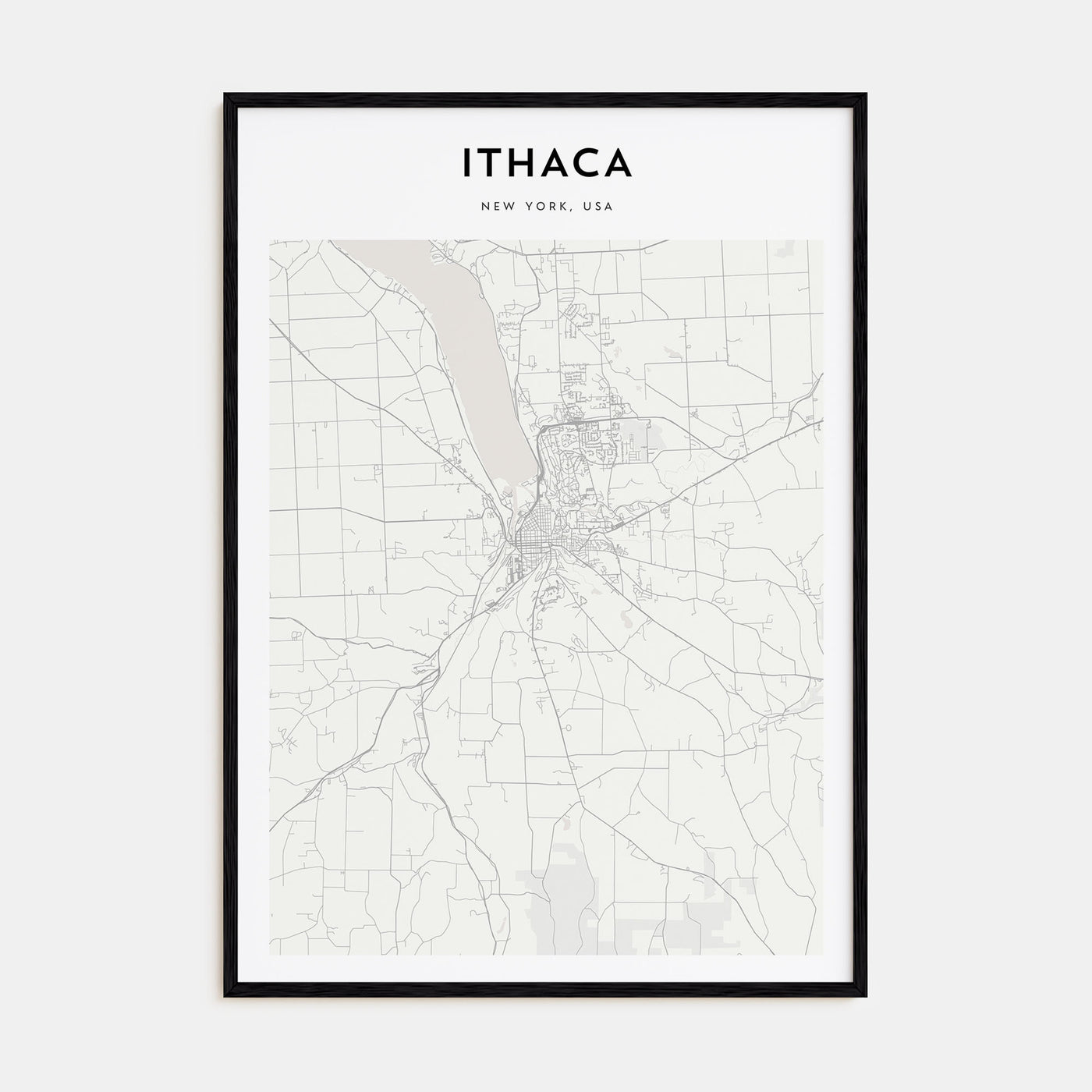 Ithaca Map Portrait Poster
