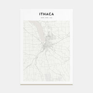 Ithaca Map Portrait Poster