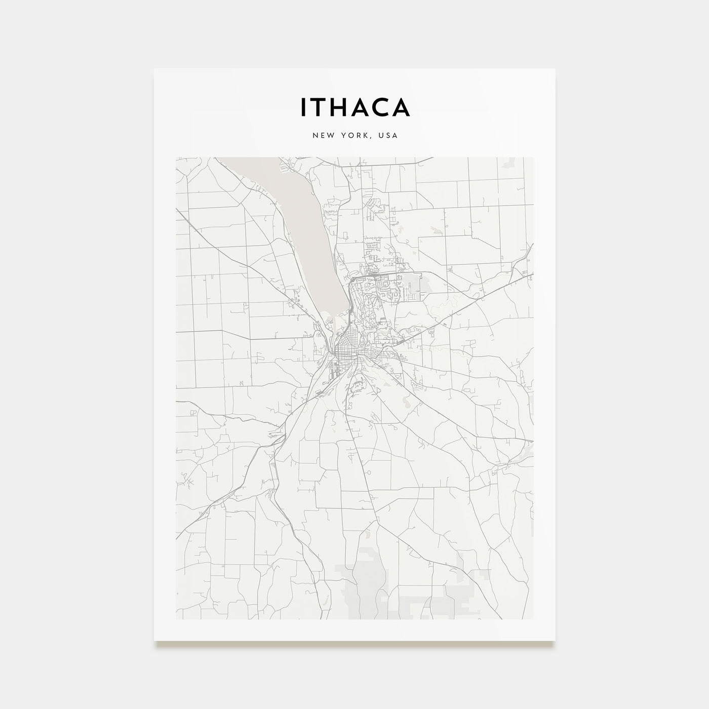 Ithaca Map Portrait Poster