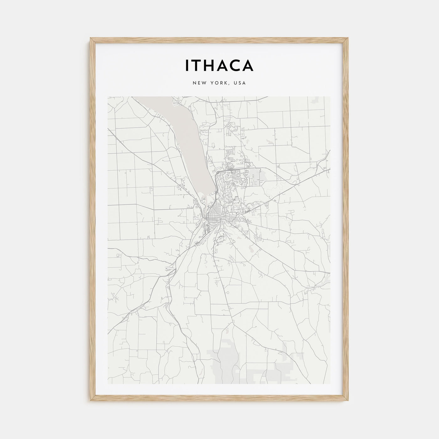 Ithaca Map Portrait Poster