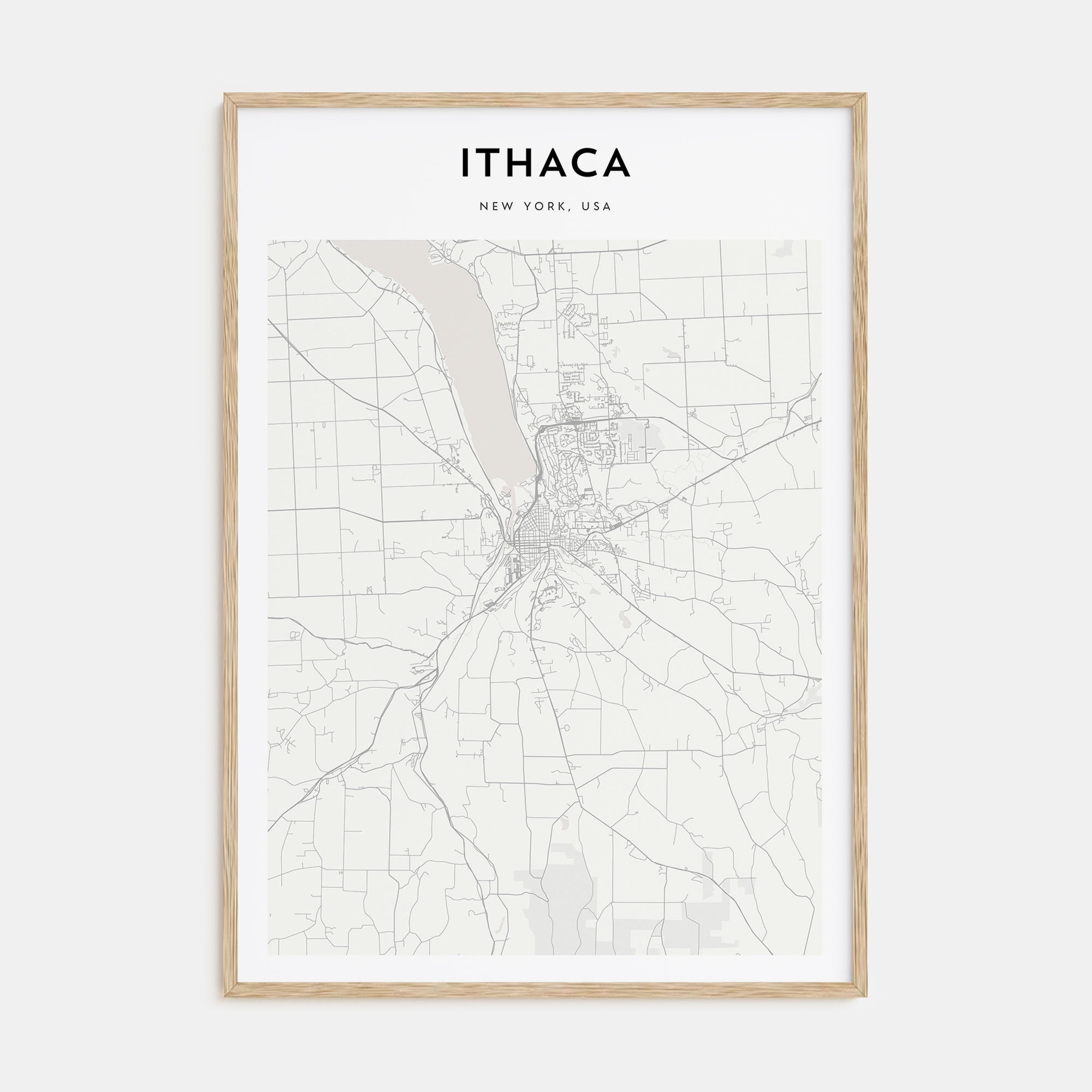Ithaca Map Portrait Poster