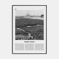 Ivory Coast Travel B&W Poster