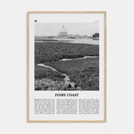 Ivory Coast Travel B&W Poster