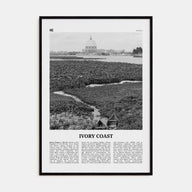 Ivory Coast Travel B&W Poster