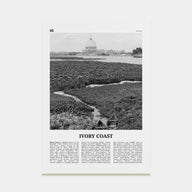 Ivory Coast Travel B&W Poster