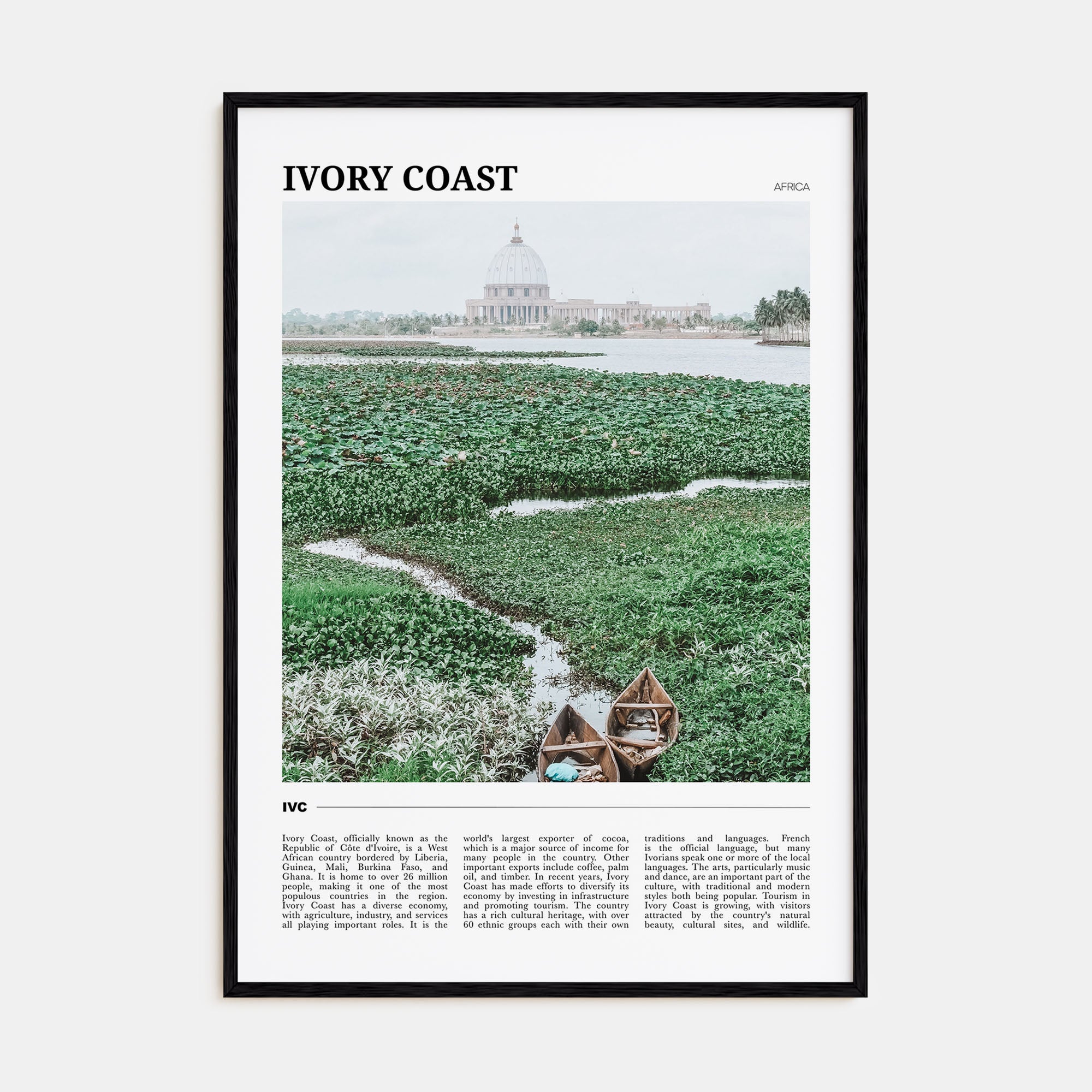 Ivory Coast Travel Color Poster