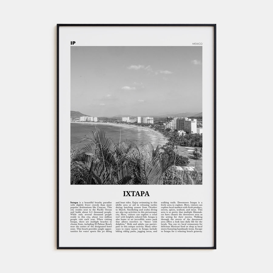 Ixtapa Travel B&W Poster