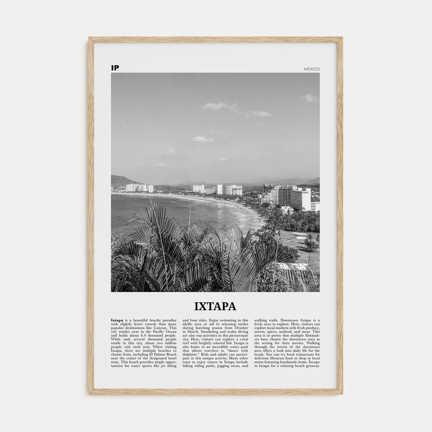 Ixtapa Travel B&W Poster