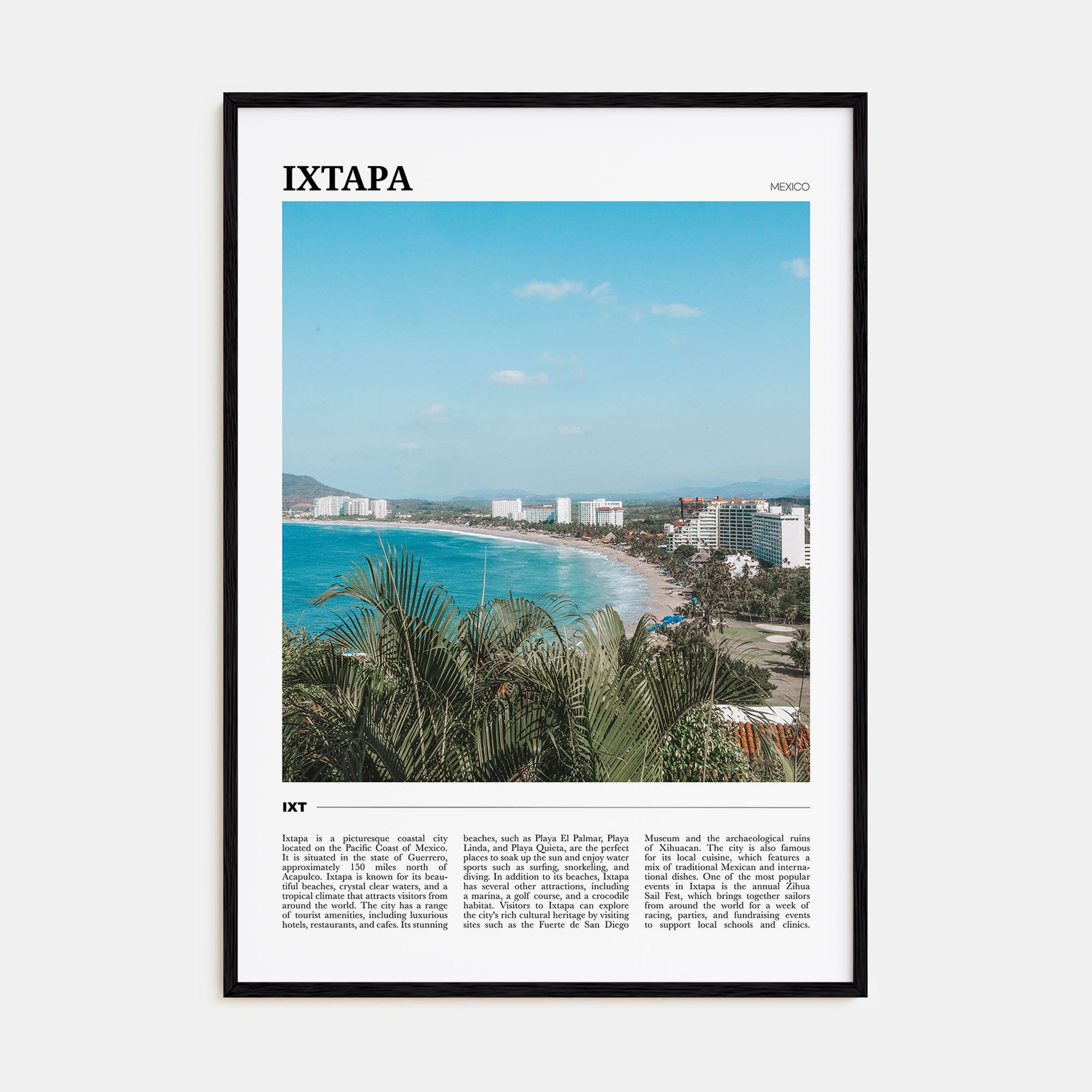 Ixtapa Travel Color Poster