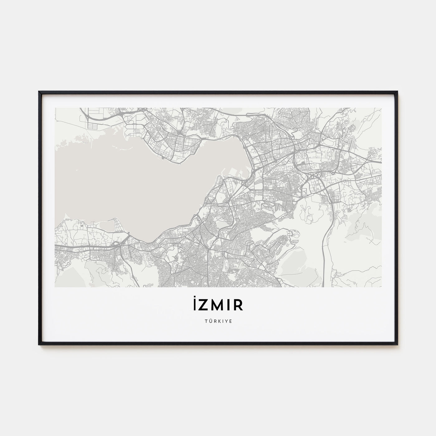 Izmir Map Landscape Poster
