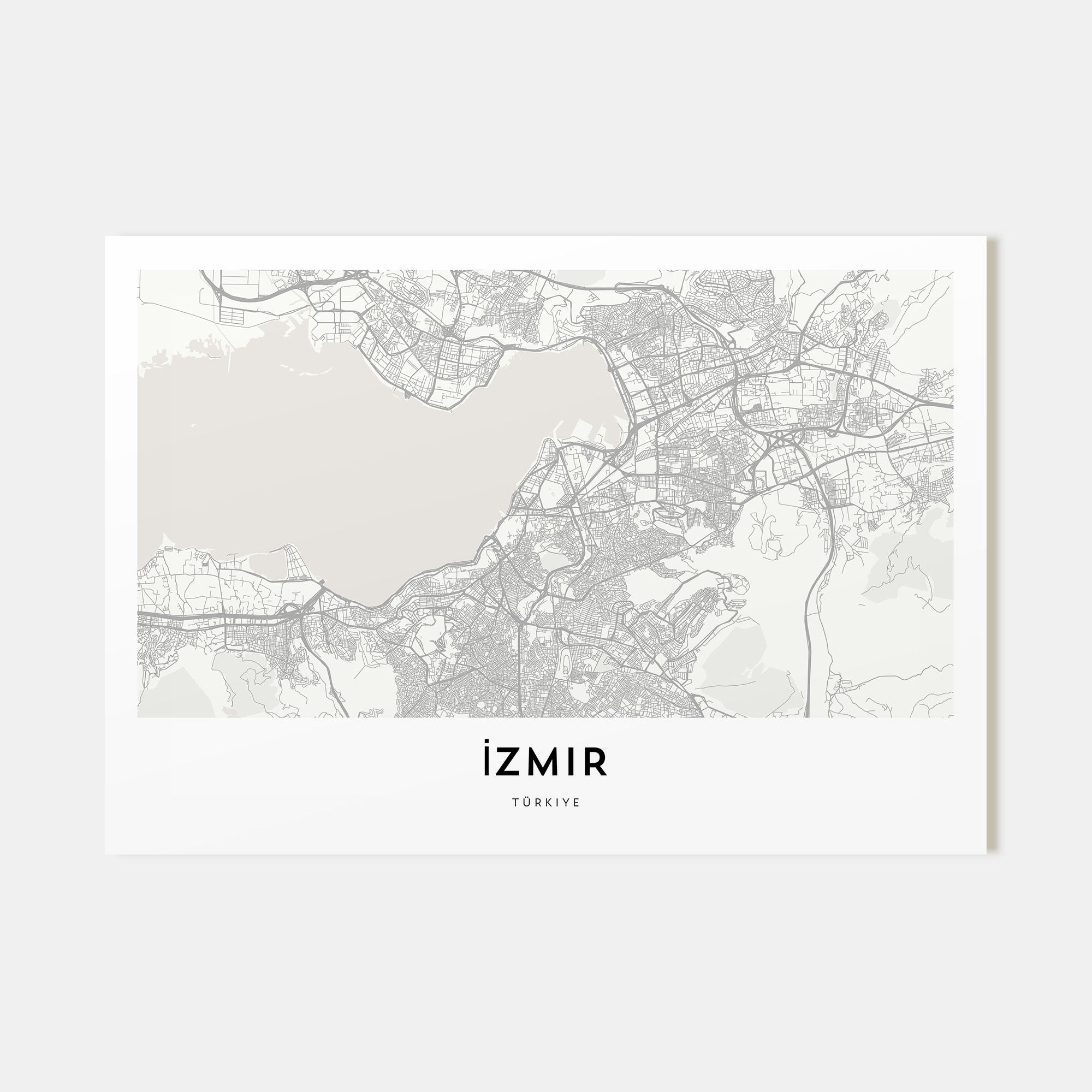 Izmir Map Landscape Poster