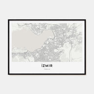Izmir Map Landscape Poster