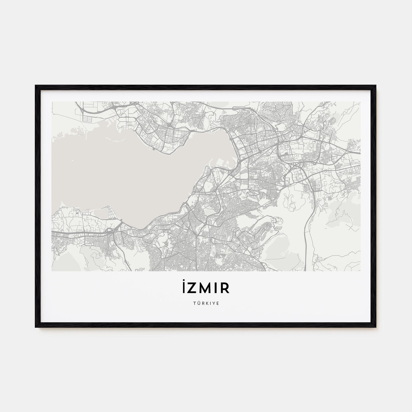 Izmir Map Landscape Poster