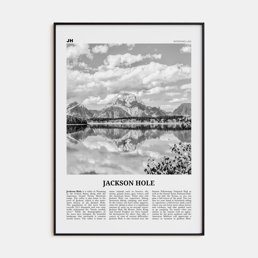 Jackson Hole Travel B&W Poster