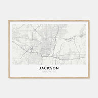Jackson, Mississippi Map Landscape Poster