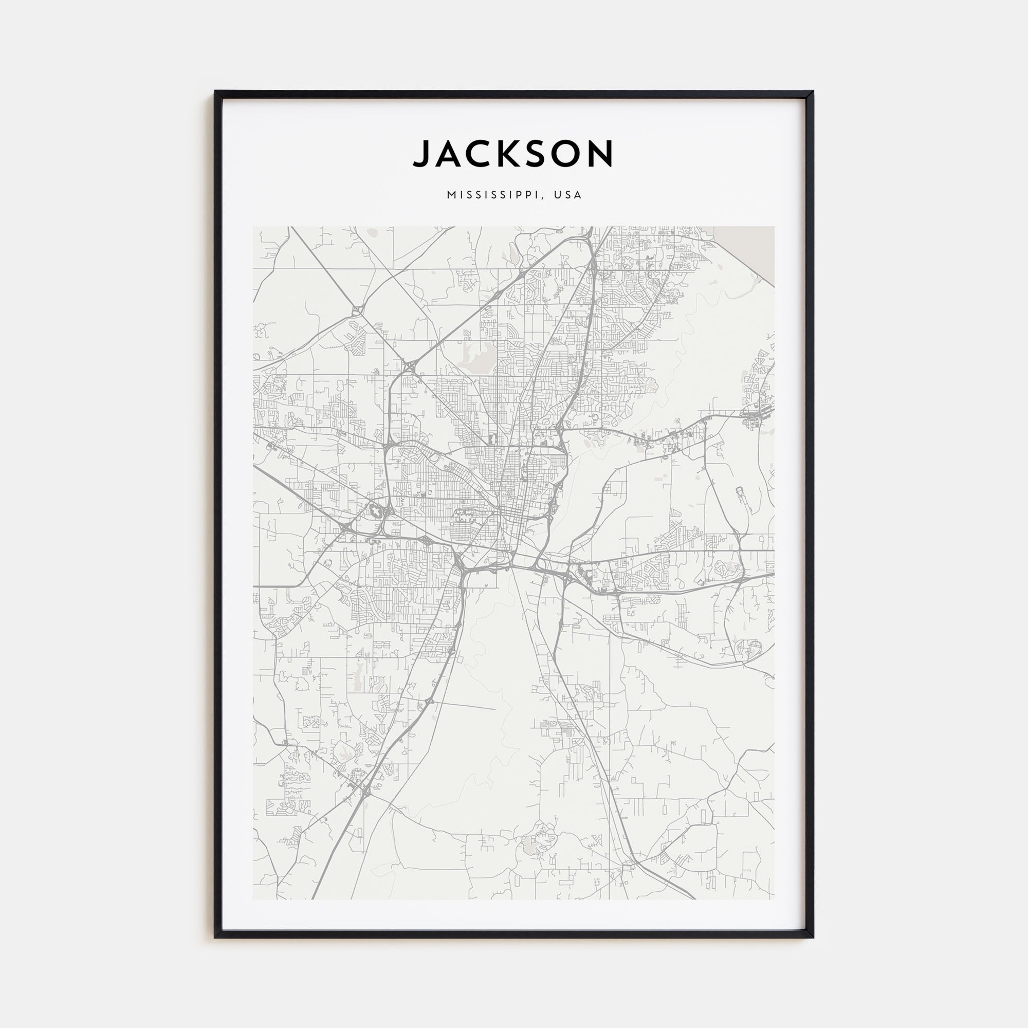 Jackson, Mississippi Map Portrait Poster