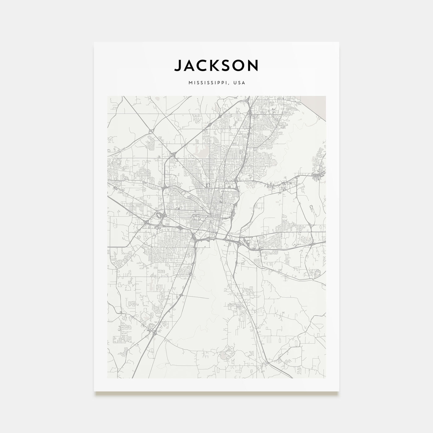 Jackson, Mississippi Map Portrait Poster