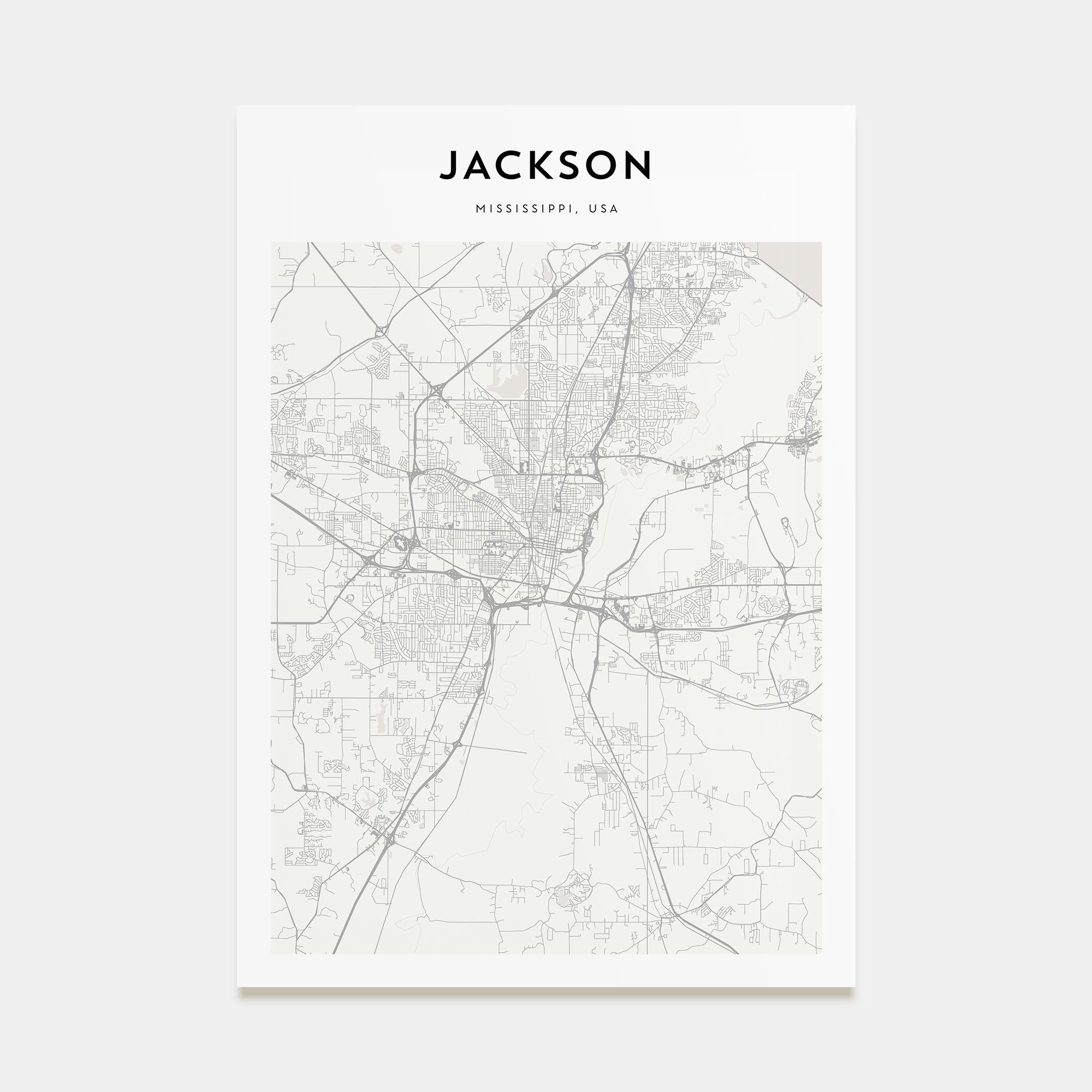 Jackson, Mississippi Map Portrait Poster