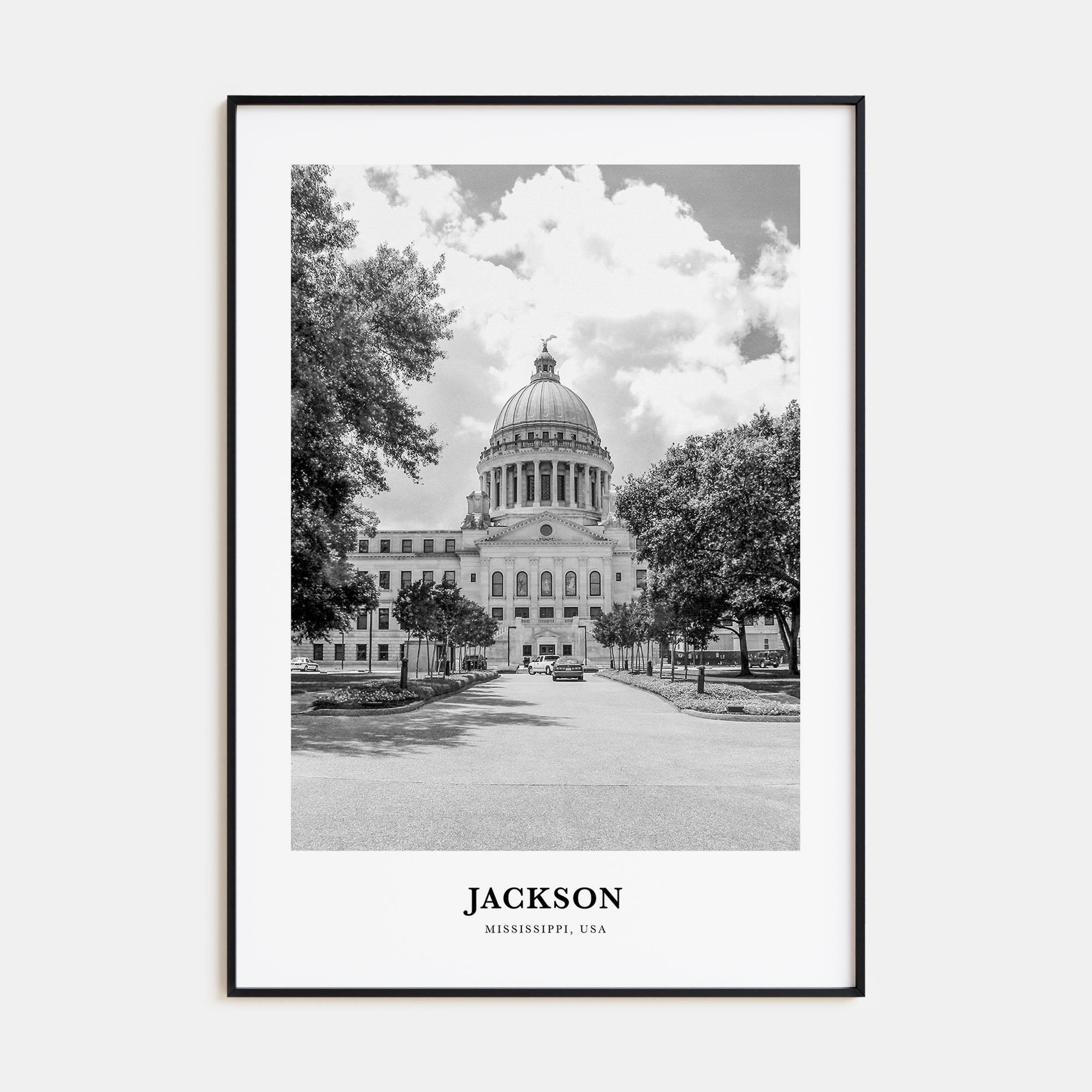 Jackson, Mississippi Portrait B&W No 2 Poster