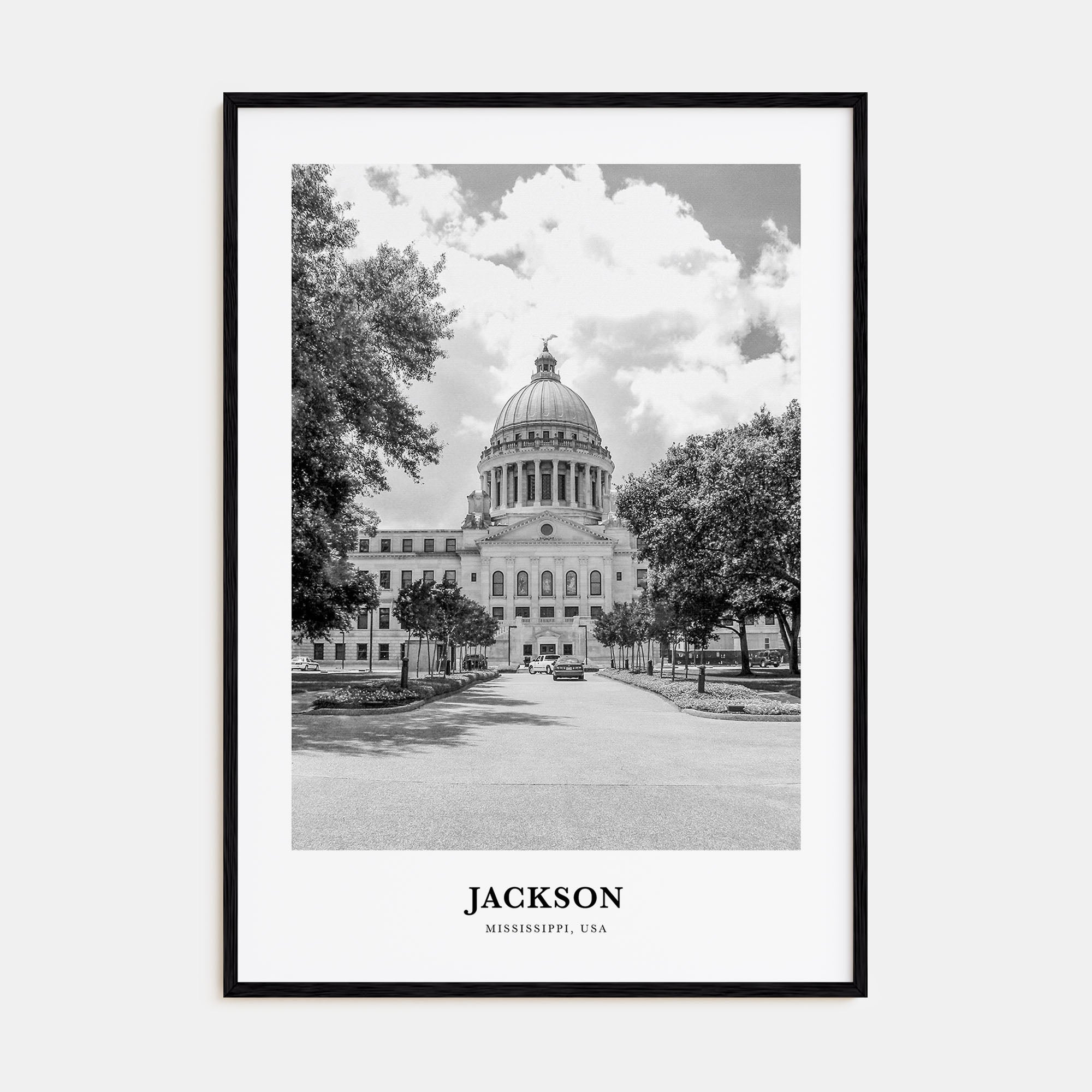 Jackson, Mississippi Portrait B&W No 2 Poster