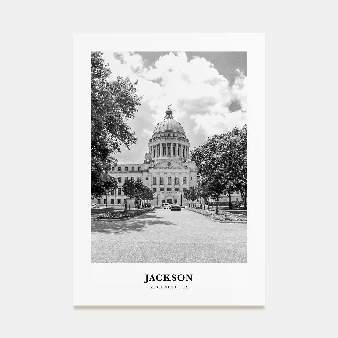 Jackson, Mississippi Portrait B&W No 2 Poster