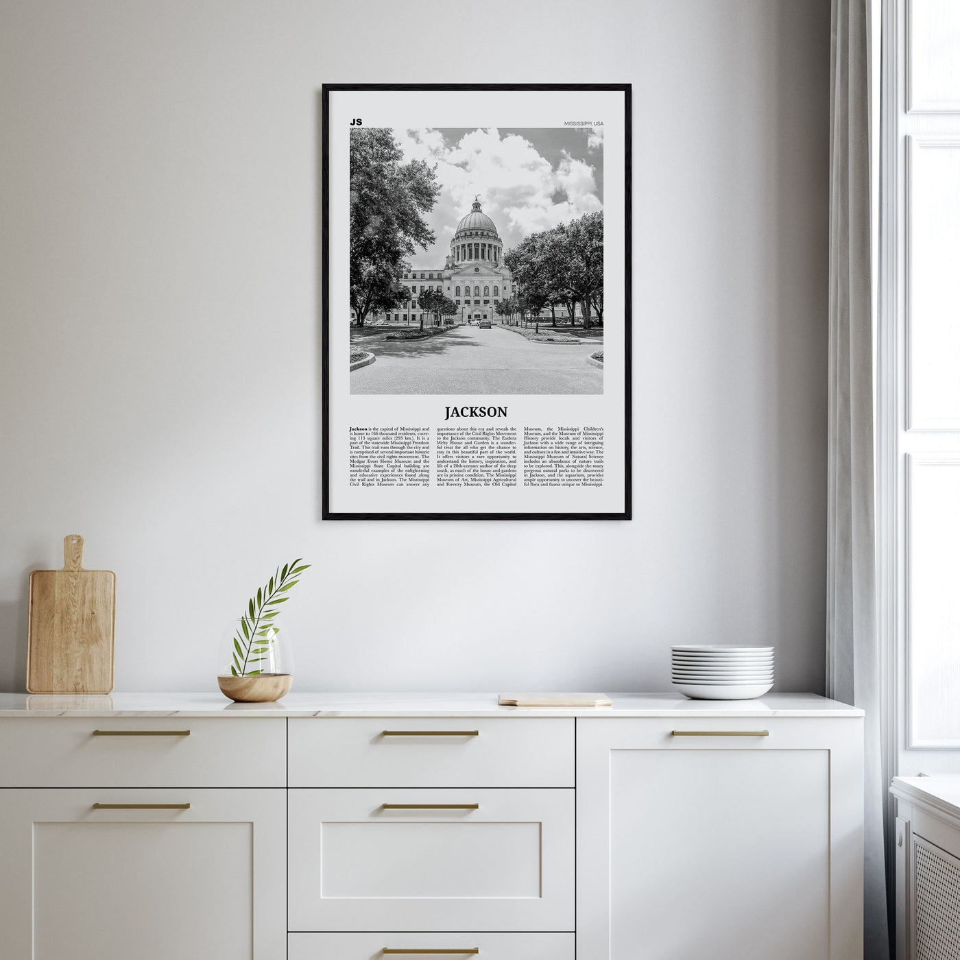 Jackson, Mississippi Travel B&W No 2 Poster