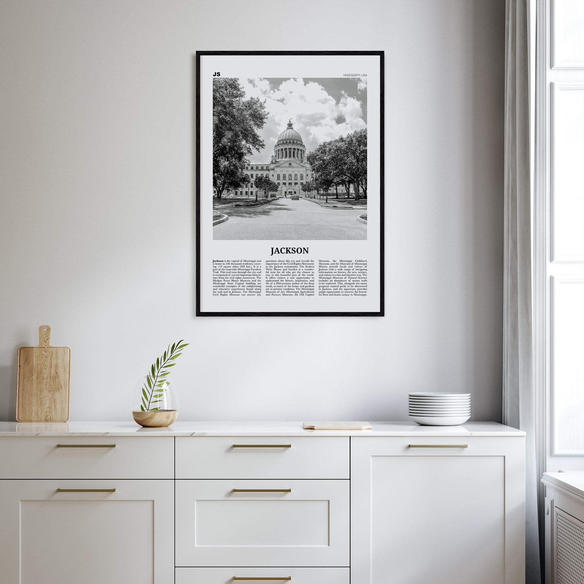 Jackson, Mississippi Travel B&W No 2 Poster