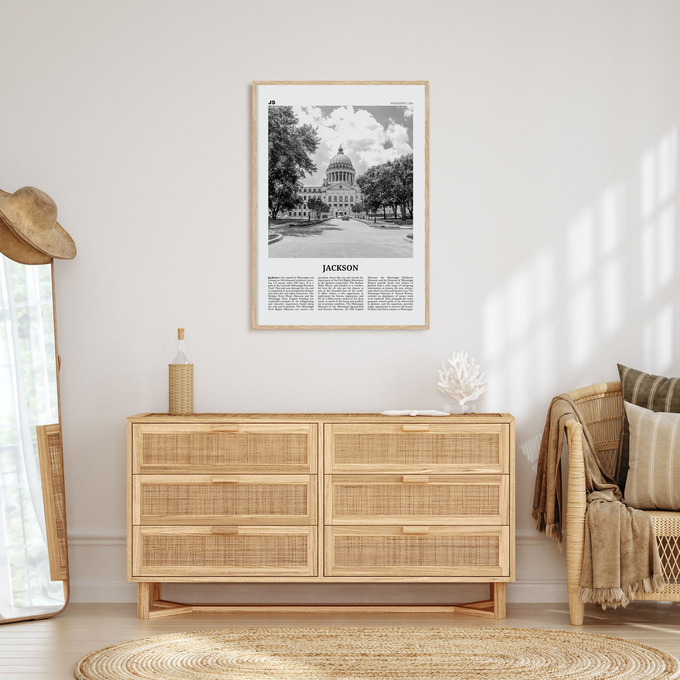Jackson, Mississippi Travel B&W No 2 Poster