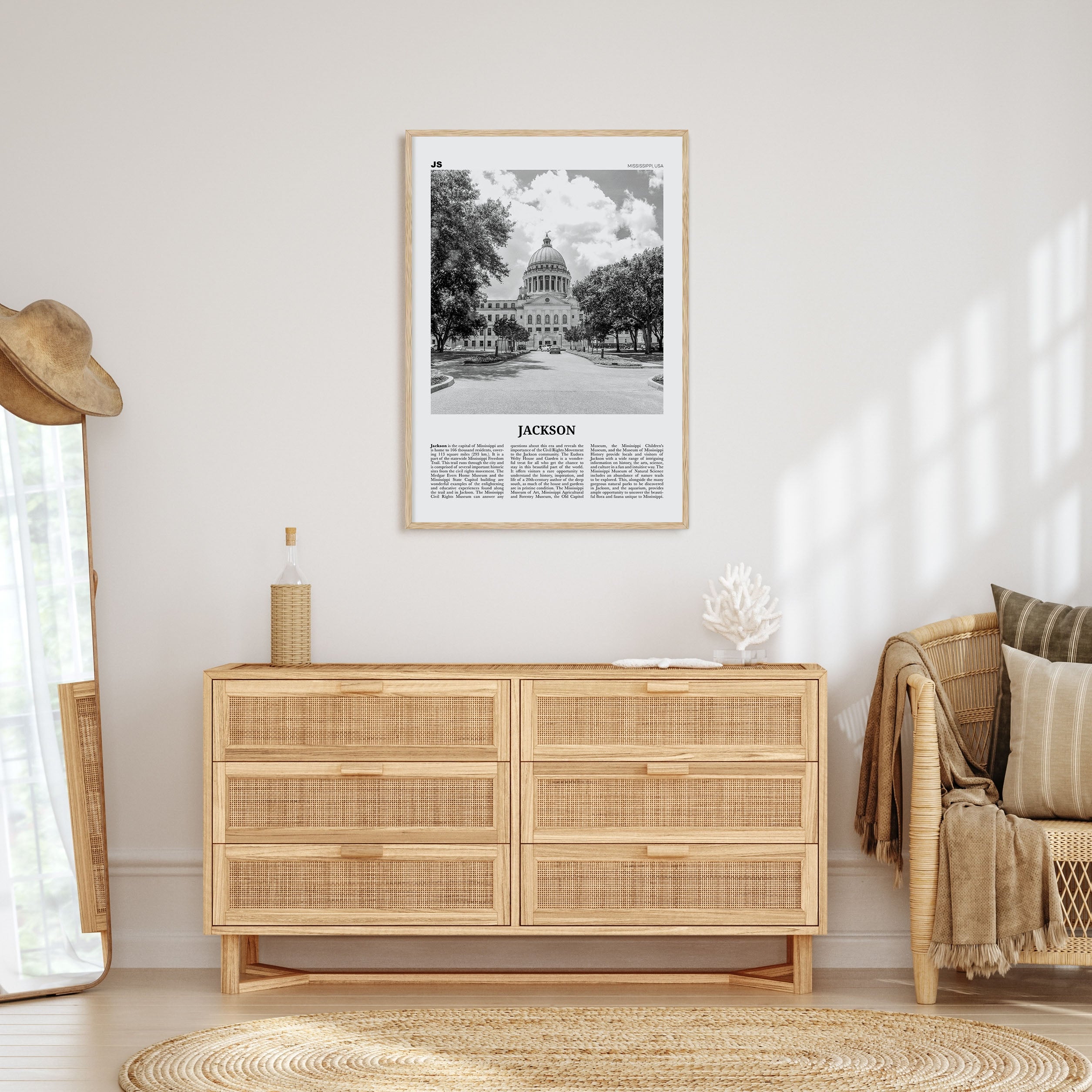 Jackson, Mississippi Travel B&W No 2 Poster