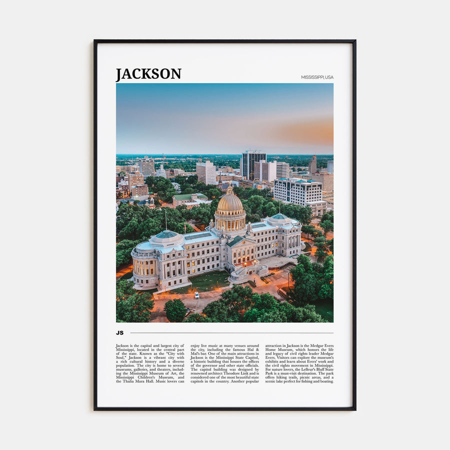 Jackson, Mississippi Travel Color Poster