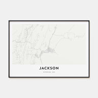 Jackson, Wyoming Map Landscape Poster