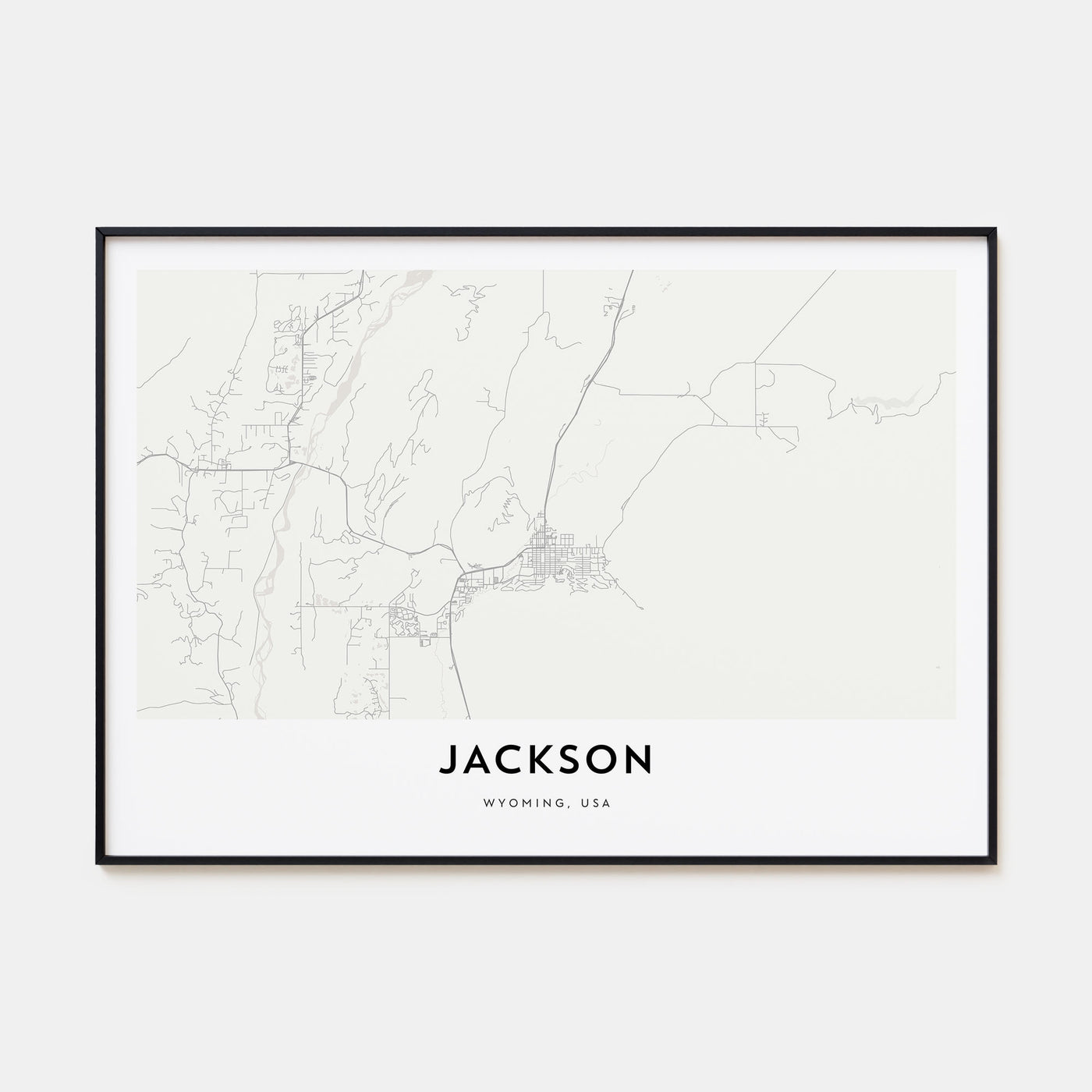 Jackson, Wyoming Map Landscape Poster